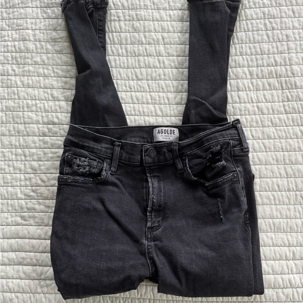 Agolde Charcoal Denim Overalls